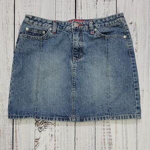 VINTAGE Union Bay Women's Size 7 90's 2000's Y2K Mini Blue Denim Jean Skirt